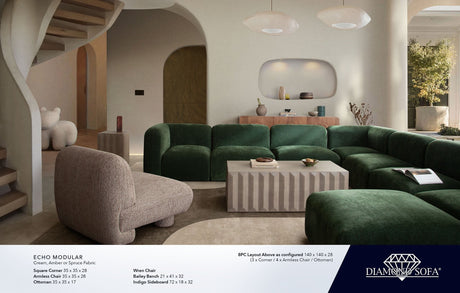 Echo Spruce Fabric 4-Piece Reversible Sectional by Diamond Sofa at Eve Furniture
