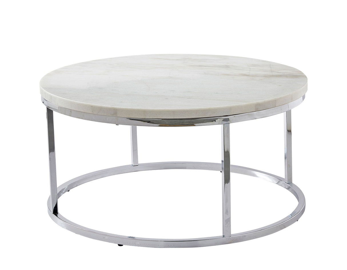 Echo White Marble Top Chairside End Table