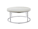 Echo White Marble Top Chairside End Table