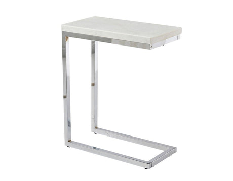 Echo White Marble Top Chairside End Table by Steve Silver at Eve Furniture