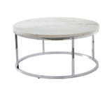 Echo White Marble Top Chairside End Table by Steve Silver at Eve Furniture