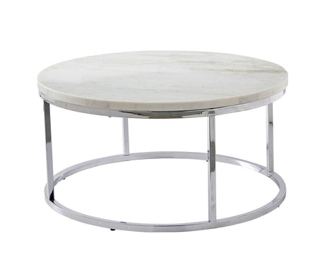 Echo White Marble Top Chairside End Table by Steve Silver at Eve Furniture