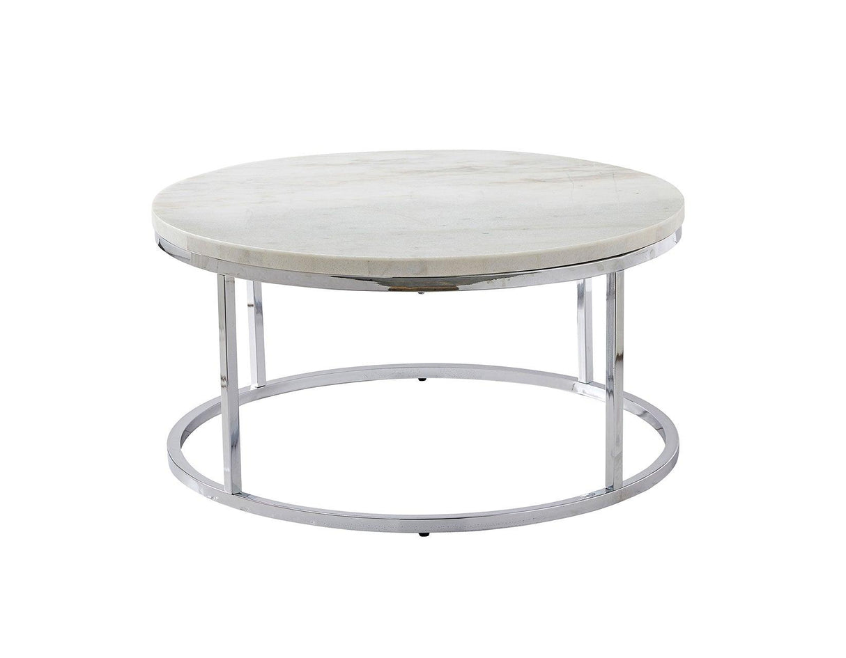 Echo White Marble Top Chairside End Table by Steve Silver at Eve Furniture