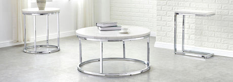 Echo White Marble Top Chairside End Table by Steve Silver at Eve Furniture