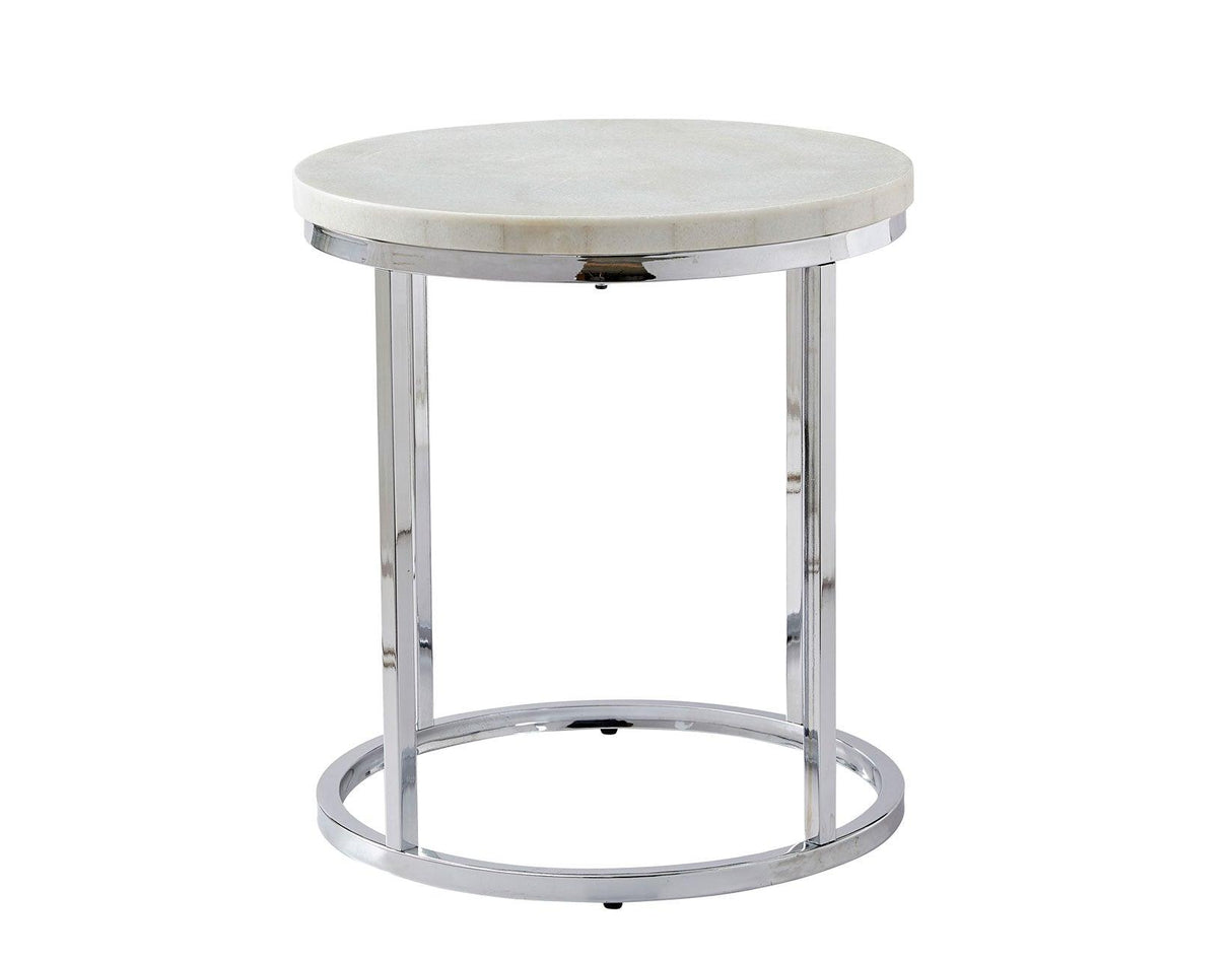 Echo White Marble Top Chairside End Table by Steve Silver at Eve Furniture
