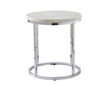 Echo White Marble Top Chairside End Table by Steve Silver at Eve Furniture