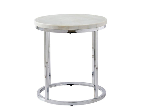 Echo White Marble Top Chairside End Table by Steve Silver at Eve Furniture