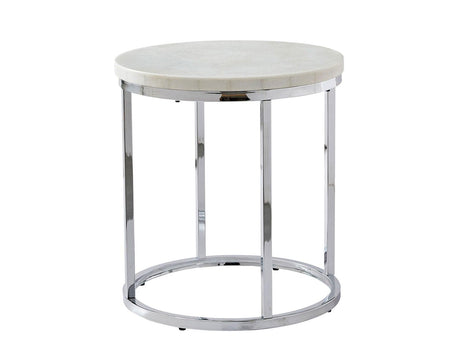 Echo White Marble Top Chairside End Table by Steve Silver at Eve Furniture