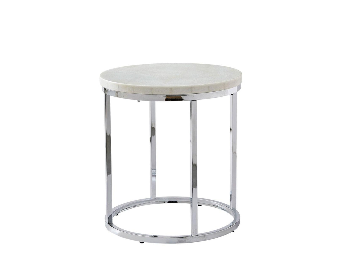 Echo White Marble Top Chairside End Table by Steve Silver at Eve Furniture