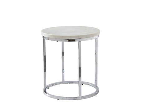 Echo White Marble Top Chairside End Table by Steve Silver at Eve Furniture