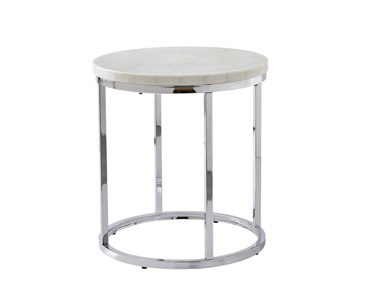 Echo White Marble Top Chairside End Table by Steve Silver at Eve Furniture