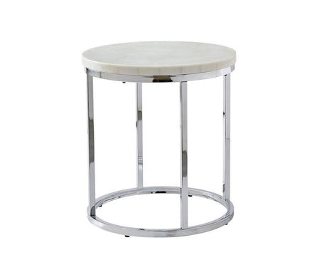 Echo White Marble Top Chairside End Table by Steve Silver at Eve Furniture