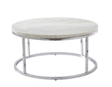 Echo White Marble Top Chairside End Table by Steve Silver at Eve Furniture