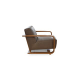 Eckersley Cool Brown Leather Lounge Chair by Moe's Home at Eve Furniture