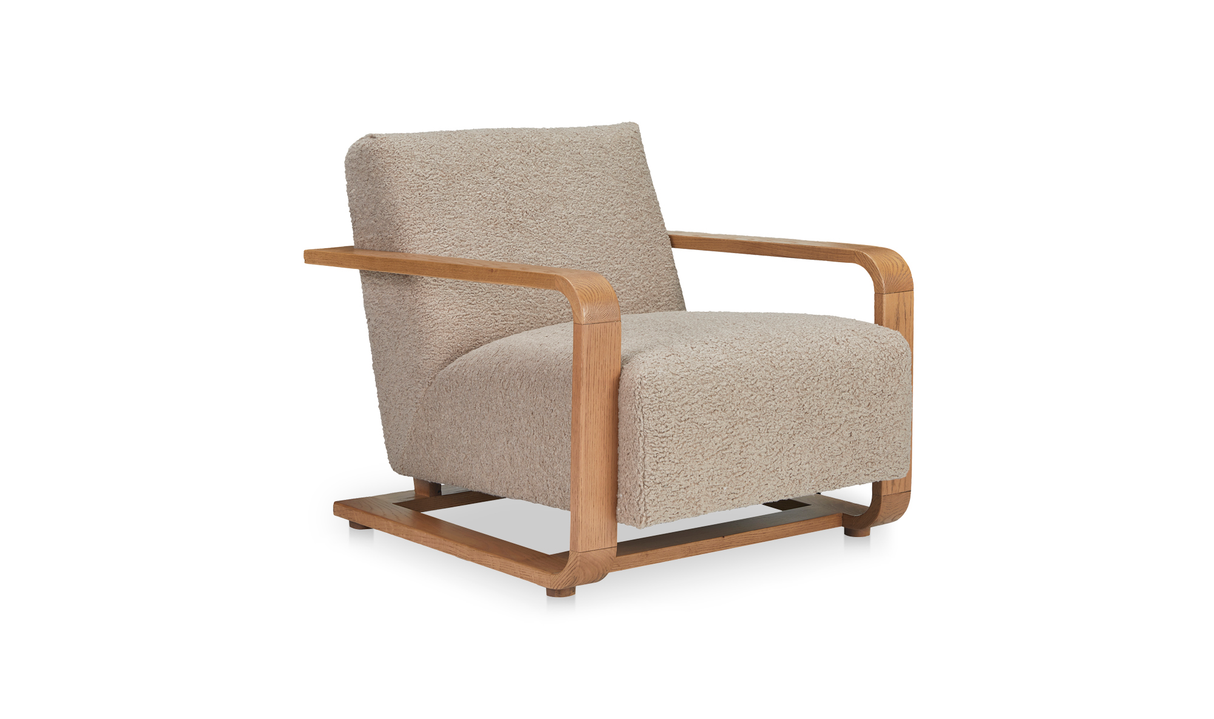 Eckersley Lounge Chair Beige Faux Shearling by Moe's Home at Eve Furniture