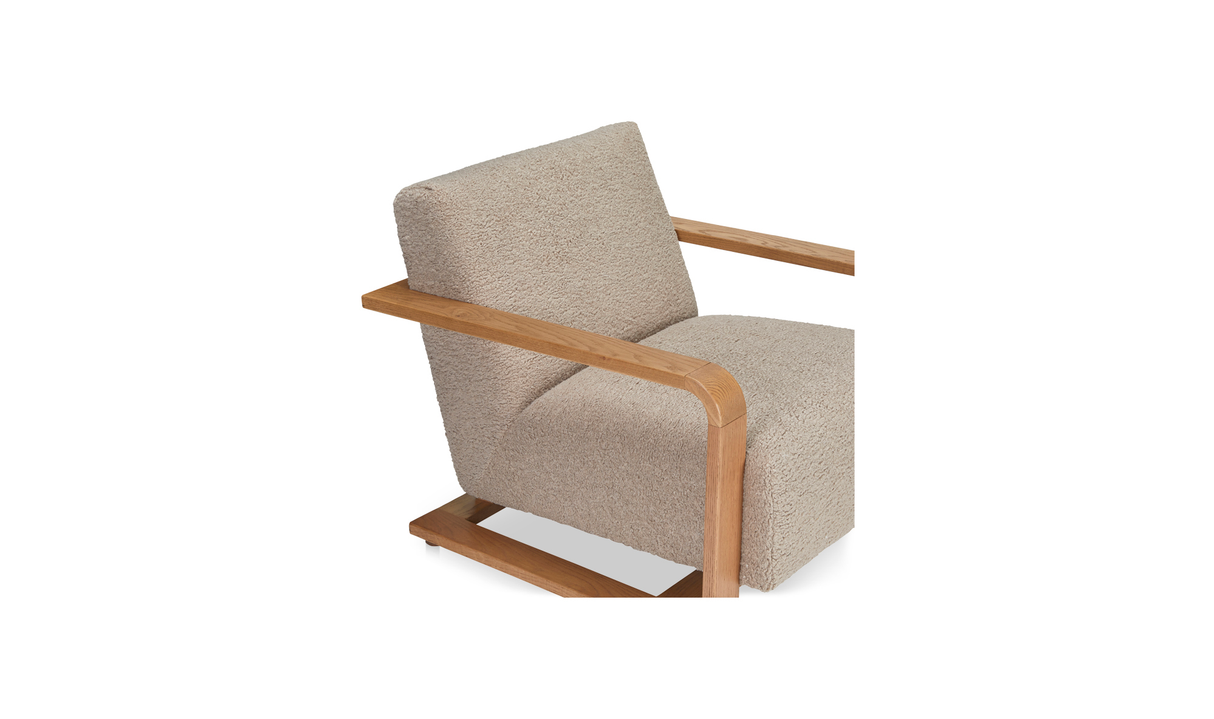 Eckersley Lounge Chair Beige Faux Shearling by Moe's Home at Eve Furniture