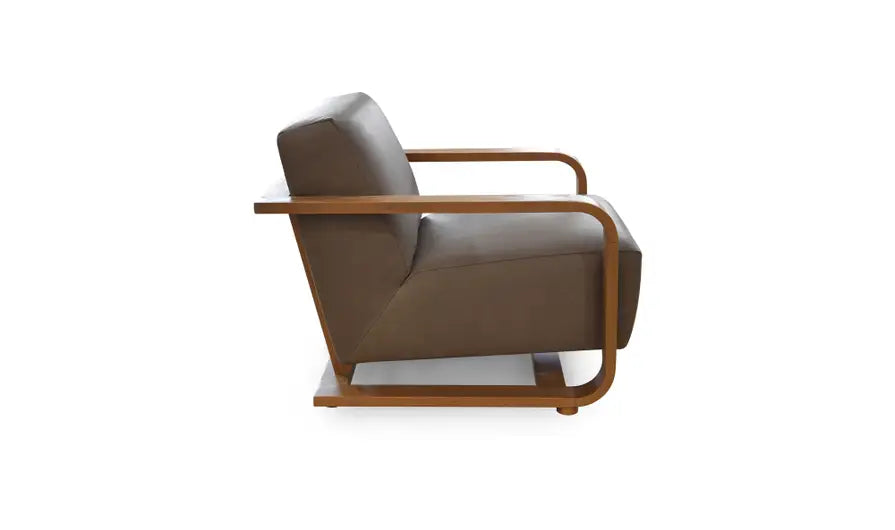 Eckersley Lounge Chair Cool Brown Leather by Moe's Home at Eve Furniture