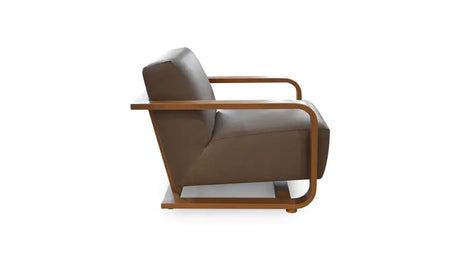 Eckersley Lounge Chair Cool Brown Leather by Moe's Home at Eve Furniture