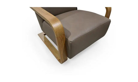 Eckersley Lounge Chair Cool Brown Leather by Moe's Home at Eve Furniture