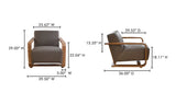 Eckersley Lounge Chair Cool Brown Leather by Moe's Home at Eve Furniture