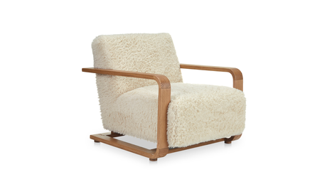 Eckersley Lounge Chair Cream Faux Fur by Moe's Home at Eve Furniture