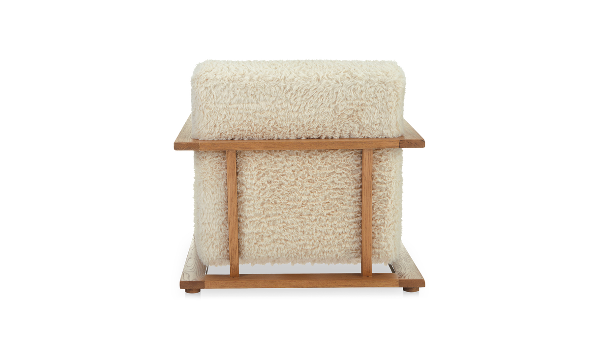 Eckersley Lounge Chair Cream Faux Fur by Moe's Home at Eve Furniture