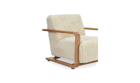 Eckersley Lounge Chair Cream Faux Fur by Moe's Home at Eve Furniture