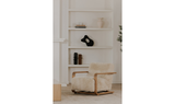 Eckersley Lounge Chair Cream Faux Fur by Moe's Home at Eve Furniture