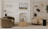 Eckersley Lounge Chair Cream Faux Fur by Moe's Home at Eve Furniture