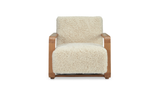 Eckersley Lounge Chair Cream Faux Fur by Moe's Home at Eve Furniture