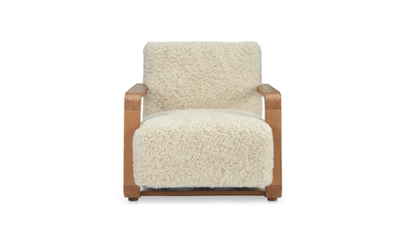 Eckersley Lounge Chair Cream Faux Fur by Moe's Home at Eve Furniture