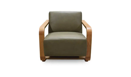Eckersley Lounge Chair Olive Leather by Moe's Home at Eve Furniture