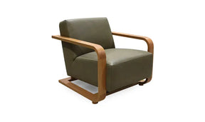 Eckersley Lounge Chair Olive Leather by Moe's Home at Eve Furniture