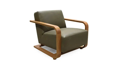 Eckersley Lounge Chair Olive Leather by Moe's Home at Eve Furniture
