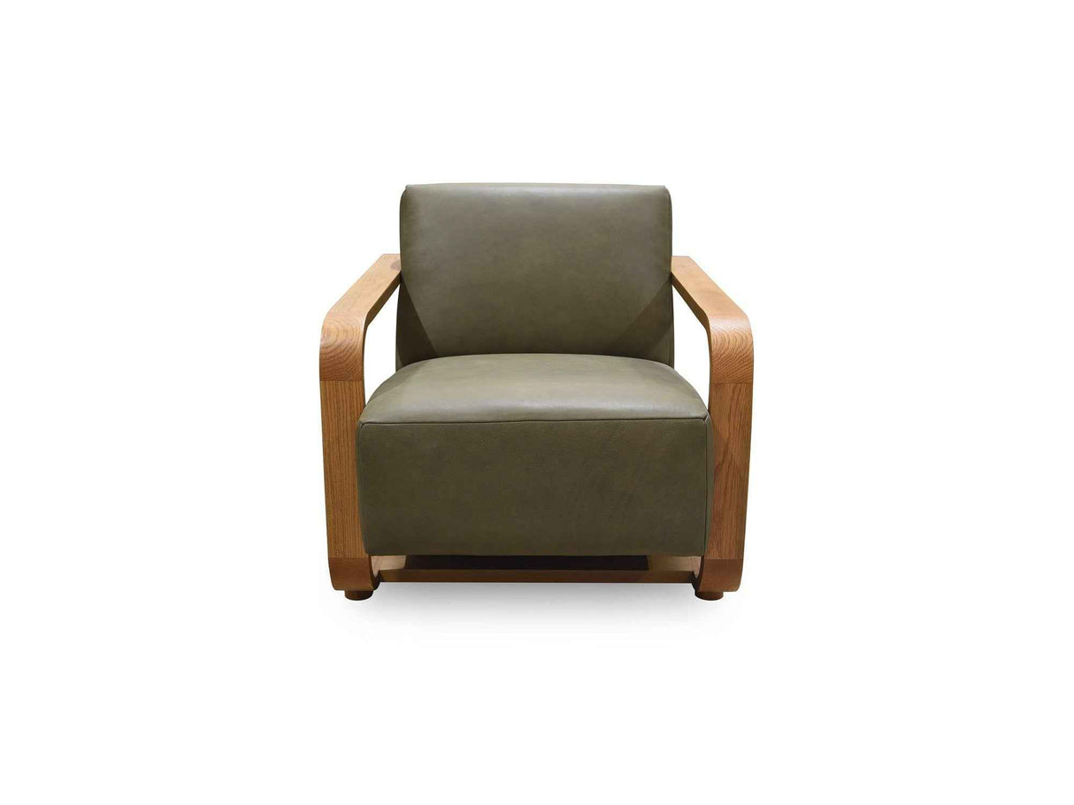 Eckersley Olive Leather Lounge Chair