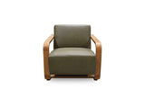 Eckersley Olive Leather Lounge Chair