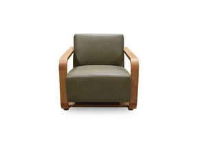 Eckersley Olive Leather Lounge Chair