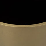 Eclipse Antique Brass Metal Drum Base w/ Dark Brown Wood Top End/Side Table by Mercana at Eve Furniture