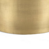 Eclipse Antique Brass Metal Drum Base w/ Dark Brown Wood Top Nested Coffee Table by Mercana at Eve Furniture
