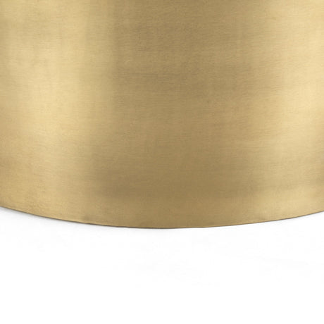 Eclipse Antique Brass Metal Drum Base w/ Dark Brown Wood Top Nested Coffee Table by Mercana at Eve Furniture