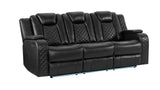 Eclipse Black Air Leather 3-Piece Power Reclining Living Room Set [Special Price] by New Era Innovations at Eve Furniture