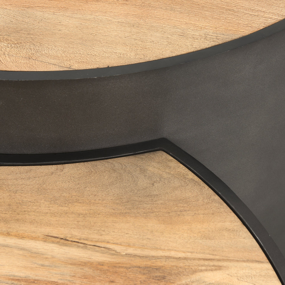 Eclipse Gunmetal Gray Drum Base w/ Brown Wood Top Nested Coffee Table by Mercana at Eve Furniture