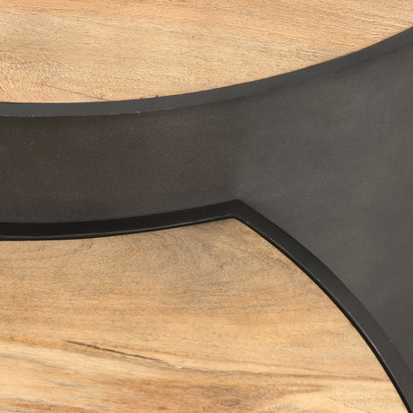 Eclipse Gunmetal Gray Drum Base w/ Brown Wood Top Nested Coffee Table by Mercana at Eve Furniture