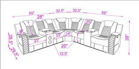 Eclipse Sand 6-Piece Power Sectional by New Era Innovations at Eve Furniture