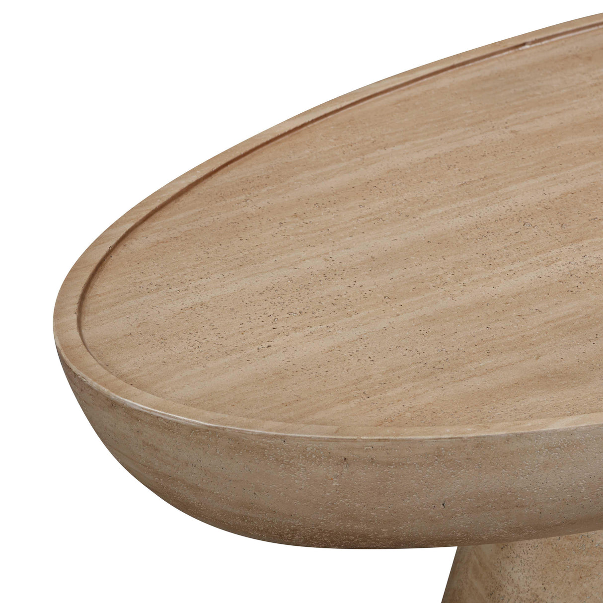 Eclipse Textured Faux Travertine Indoor / Outdoor Coffee Table by TOV Furniture at Eve Furniture