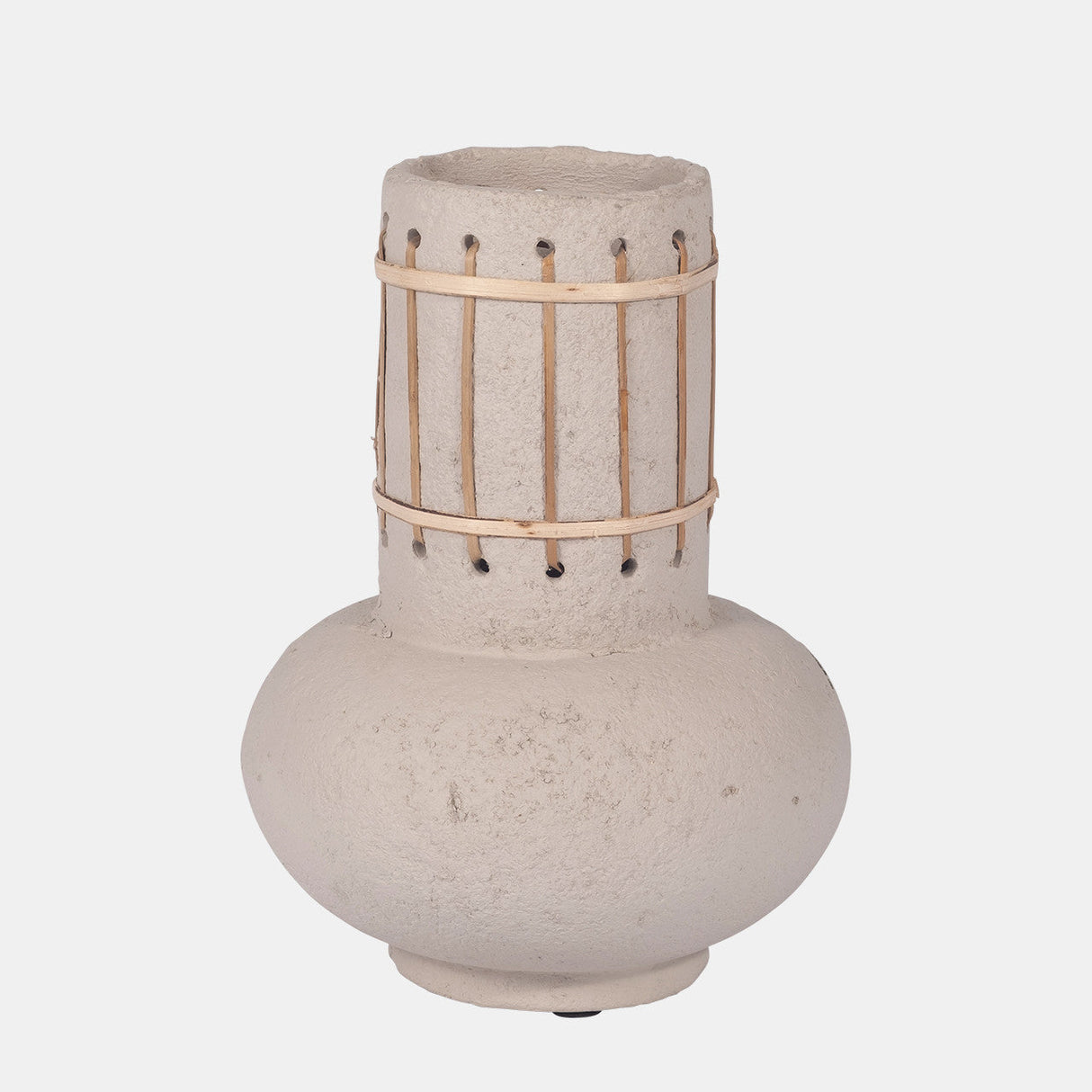 Ecomix, 10" Top Weave Nomad Vase, Ivory