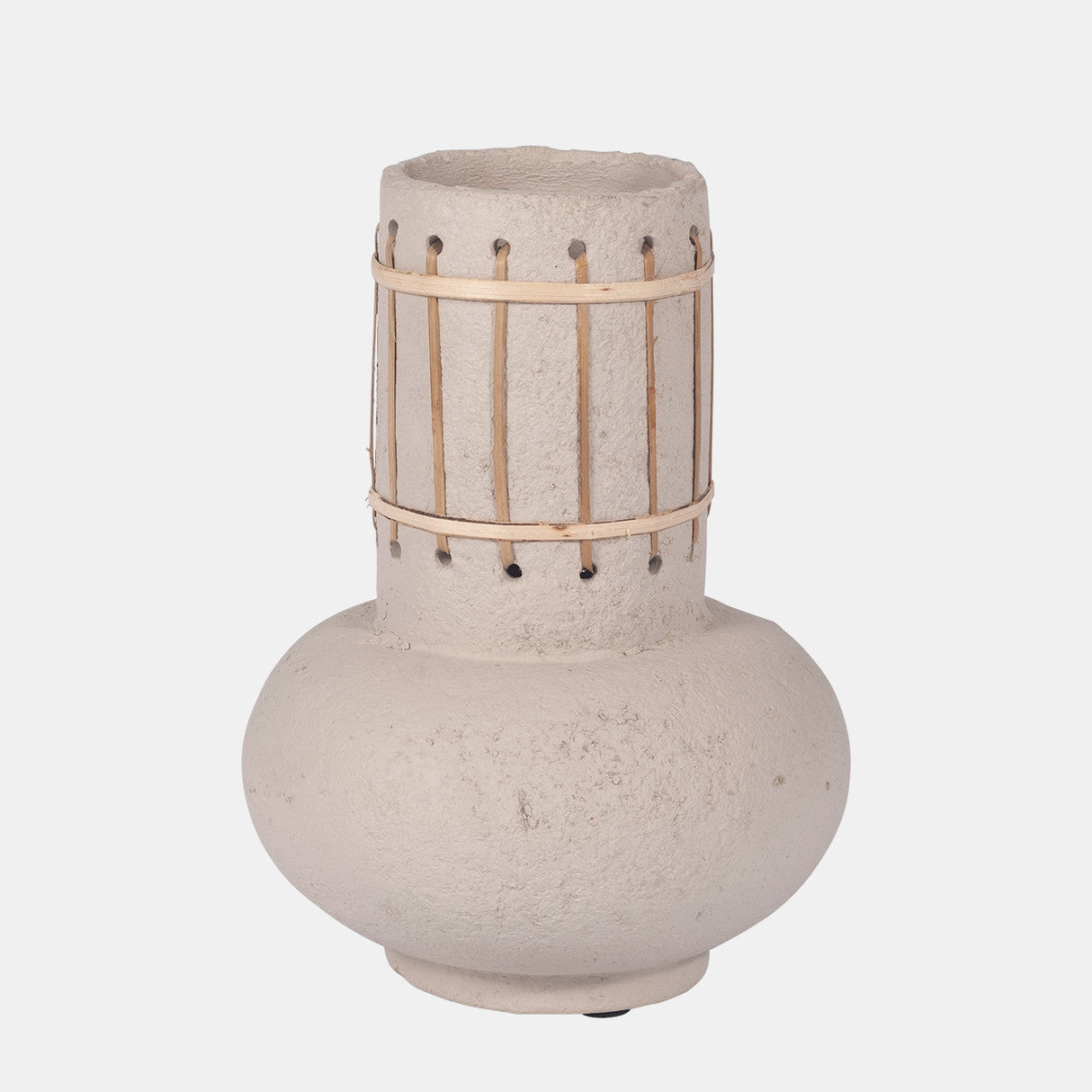 Ecomix, 10" Top Weave Nomad Vase, Ivory