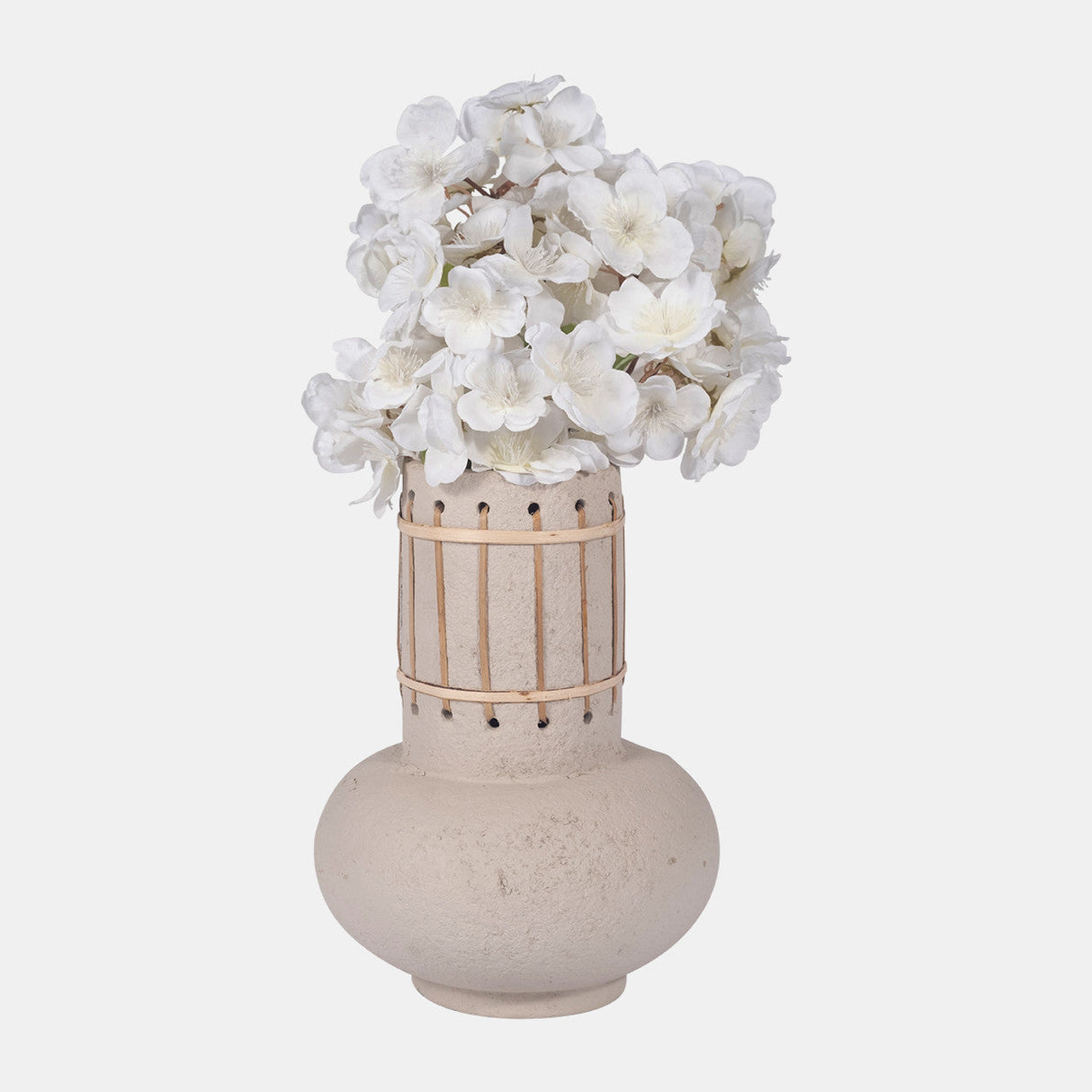 Ecomix, 10" Top Weave Nomad Vase, Ivory