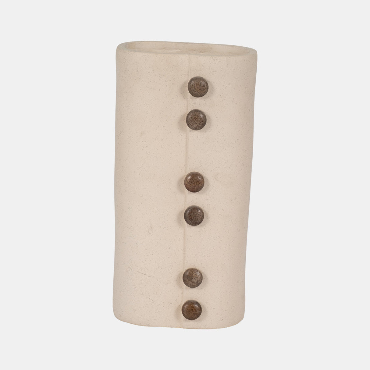 Ecomix, 12" Button Vase, Ivory