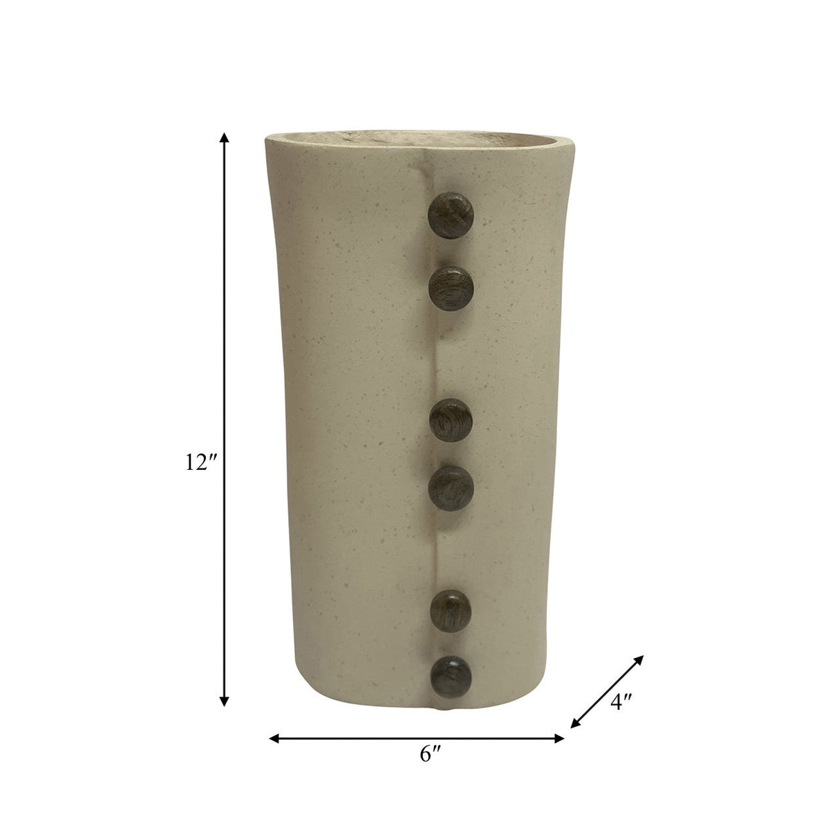 Ecomix, 12" Button Vase, Ivory